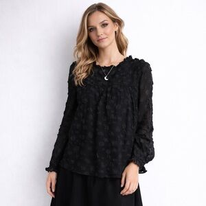 Wilfred by Aritzia Black Textured Silk Blend Blouse Size Small